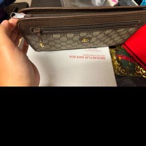 GUCCI GG Pvc Leather Clutch to Crossbody Shoulder Bag 💼 Brown GC31